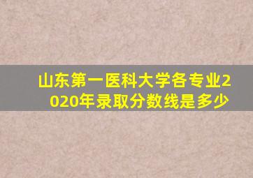 山东第一医科大学各专业2020年录取分数线是多少