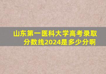 山东第一医科大学高考录取分数线2024是多少分啊