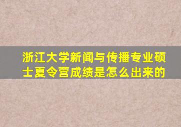 浙江大学新闻与传播专业硕士夏令营成绩是怎么出来的